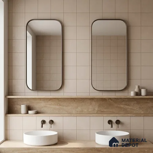 Subway Floor & Wall Tile TL 06044 Doric Dusty Plain 200 x 200 mm Vitrified Matte Finish - 9 mm | Ideal For Bathroom, Kitchen | 2 mm Spacer is Mandatory | Please Expect a Slight Variation of Pattern