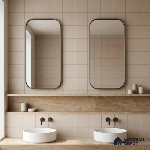 Subway Floor & Wall Tile TL 06044 Doric Dusty Plain 200 x 200 mm Vitrified Matte Finish - 9 mm | Ideal For Bathroom, Kitchen | 2 mm Spacer is Mandatory | Please Expect a Slight Variation of Pattern (Sample)