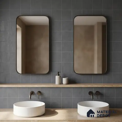 Subway Floor & Wall Tile TL 06045 Doric Grey Plain 200 x 200 mm Vitrified Matte Finish - 9 mm | Ideal For Bathroom, Kitchen | 2 mm Spacer is Mandatory | Please Expect a Slight Variation of Pattern