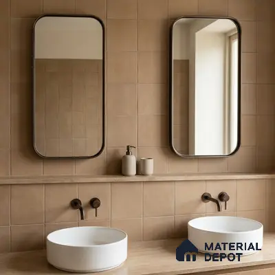 Subway Floor & Wall Tile TL 06046 Doric Melon Plain 200 x 200 mm Vitrified Matte Finish - 9 mm | Ideal For Bathroom, Kitchen | 2 mm Spacer is Mandatory | Please Expect a Slight Variation of Pattern