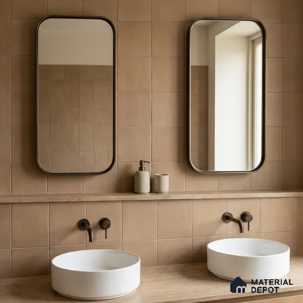 Subway Floor & Wall Tile TL 06046 Doric Melon Plain 200 x 200 mm Vitrified Matte Finish - 9 mm | Ideal For Bathroom, Kitchen | 2 mm Spacer is Mandatory | Please Expect a Slight Variation of Pattern