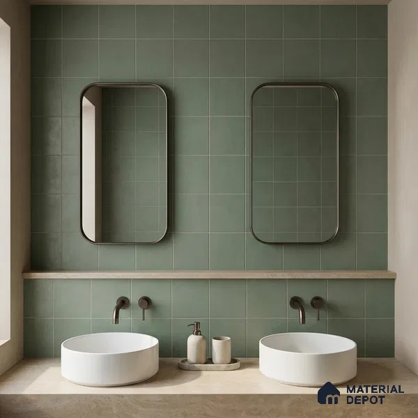 Subway Wall & Floor Tile TL 06054 Greek Plain 200 x 200 mm Vitrified Matte Finish - 9 mm | Ideal For Bathroom, Kitchen | 2 mm Spacer is Mandatory | Please Expect a Slight Variation of Pattern