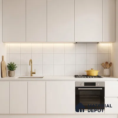 Subway Floor & Wall Tile TL 06067 Tessera Plain 200 x 200 mm Vitrified Matte Finish - 9 mm | Ideal For Bathroom, Kitchen | 2 mm Spacer is Mandatory | Please Expect a Slight Variation of Pattern (Sample)