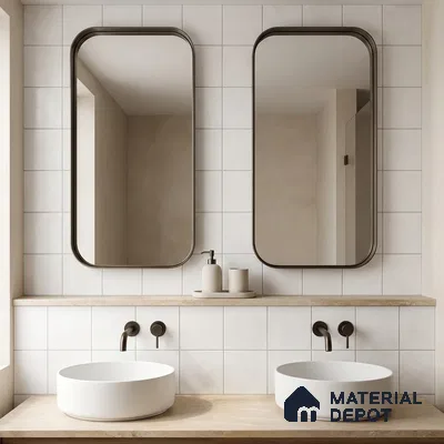 Subway Floor & Wall Tile TL 06067 Tessera Plain 200 x 200 mm Vitrified Matte Finish - 9 mm | Ideal For Bathroom, Kitchen | 2 mm Spacer is Mandatory | Please Expect a Slight Variation of Pattern (Sample)
