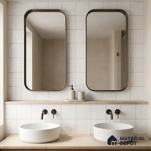 Subway Floor & Wall Tile TL 06067 Tessera Plain 200 x 200 mm Vitrified Matte Finish - 9 mm | Ideal For Bathroom, Kitchen | 2 mm Spacer is Mandatory | Please Expect a Slight Variation of Pattern