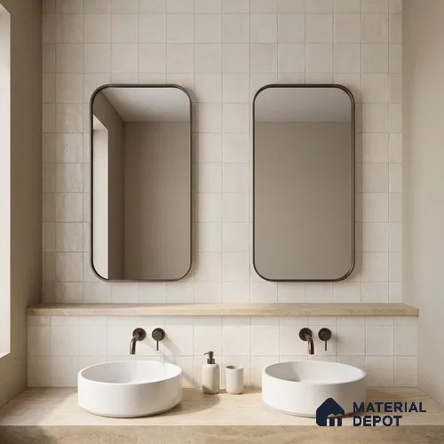 Subway Floor & Wall Tile TL 06070 Vector Plain 200 x 200 mm Vitrified Matte Finish - 9 mm | Ideal For Bathroom, Kitchen | 2 mm Spacer is Mandatory | Please Expect a Slight Variation of Pattern