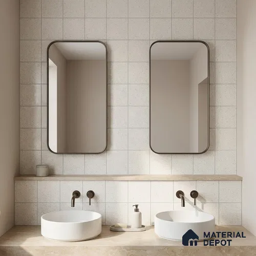 Subway Floor & Wall Tile TL 06072 Zeppole Plain 200 x 200 mm Vitrified Matte Finish - 9 mm | Ideal For Bathroom, Kitchen | 2 mm Spacer is Mandatory | Please Expect a Slight Variation of Pattern