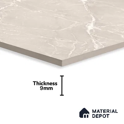 Marble Dyna Royale Wall & Floor Tile TL 06081 Taupe Beige 4 ft x 2 ft Matte Finish Vitrified Tile - 9 mm | 8 Random Designs | Suitable For Living Room, Bedroom, Kitchen