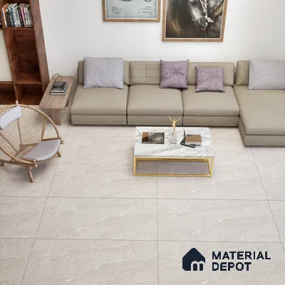 Marble Dyna Royale Wall & Floor Tile TL 06081 Taupe Beige 4 ft x 2 ft Matte Finish Vitrified Tile - 9 mm | 8 Random Designs | Suitable For Living Room, Bedroom, Kitchen