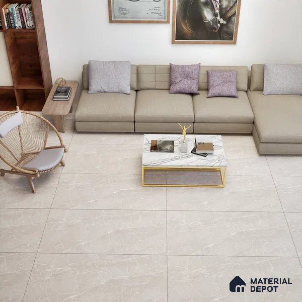 Marble Dyna Royale Wall & Floor Tile TL 06081 Taupe Beige 4 ft x 2 ft Matte Finish Vitrified Tile - 9 mm | 8 Random Designs | Suitable For Living Room, Bedroom, Kitchen