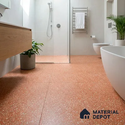 Terrazzo Floor & Wall Tile TL 06086 F Terrazzo Ruby 4 ft x 2 ft Vitrified Matte Finish - 9 mm | 8 Random Design | Suitable For Living Room, Bedroom, Bathroom, Kitchen