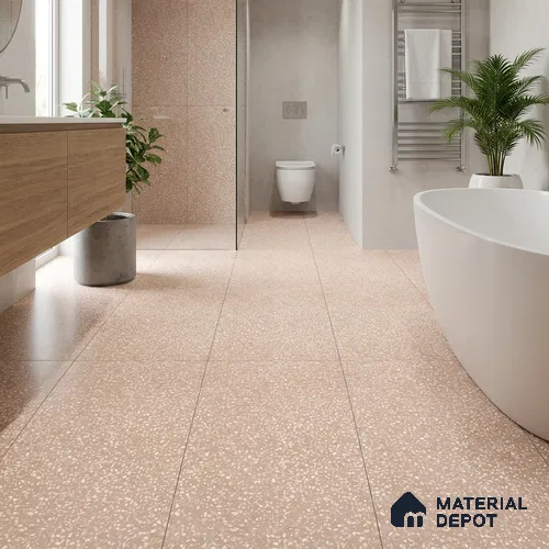 Terrazzo Floor & Wall Tile TL 06086 Terrazzo Taupe 4 ft x 2 ft Vitrified Matte Finish - 9 mm | 4 Random Design | Suitable For Living Room, Bedroom, Bathroom, Kitchen