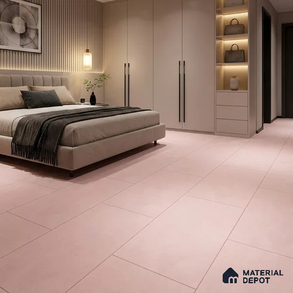 Cement Wall & Floor Tile TL 06092 C Peach Pink 4 ft x 2 ft Matte Finish Vitrified Tile - 9 mm | 8 Random Design | Suitable For Living Room, Hall, Bedroom