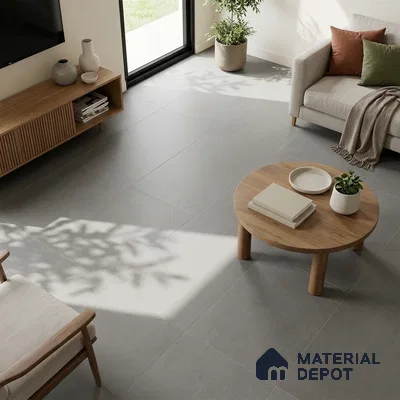 Fabric Wall & Floor Tile TL 06092 D Fabrica Grigio 4 ft x 2 ft Vitrified Matte Finish - 9 mm | 8 Random Design | Suitable For Living Room, Bedroom, Bathroom, Kitchen