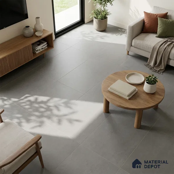 Fabric Wall & Floor Tile TL 06092 D Fabrica Grigio 4 ft x 2 ft Vitrified Matte Finish - 9 mm | 8 Random Design | Suitable For Living Room, Bedroom, Bathroom, Kitchen