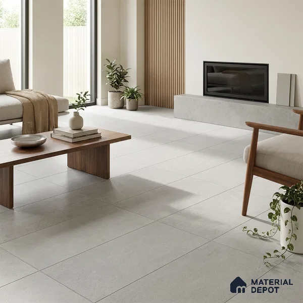 Punch Look Wall & Floor Matte Finish Bianco Vitrified Tile | TL 06092 4 ft x 2 ft - 9 mm | Suitable For Living Room, Hall & Foyer