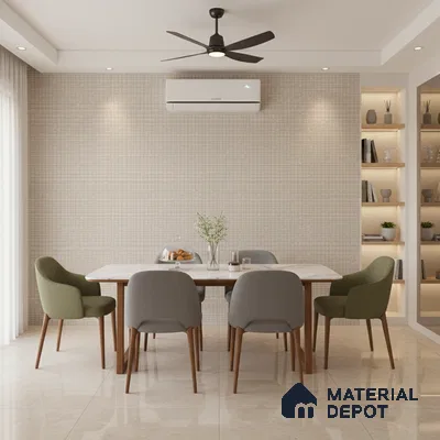 Punch Floor & Wall Tile TL 06094 C Slaty Greige Checks 4 ft x 2 ft Vitrified Matte Finish - 9 mm | 4 Random Design | Suitable For Living Room, Bedroom, Bathroom, Kitchen (Sample)