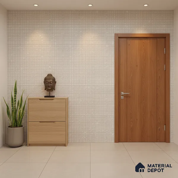 Punch Floor & Wall Tile TL 06094 C Slaty Greige Checks 4 ft x 2 ft Vitrified Matte Finish - 9 mm | 4 Random Design | Suitable For Living Room, Bedroom, Bathroom, Kitchen (Sample)
