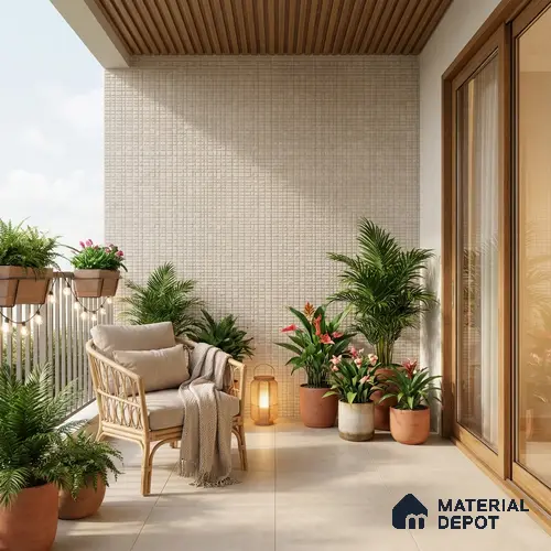 Punch Floor & Wall Tile TL 06094 C Slaty Greige Checks 4 ft x 2 ft Vitrified Matte Finish - 9 mm | 4 Random Design | Suitable For Living Room, Bedroom, Bathroom, Kitchen