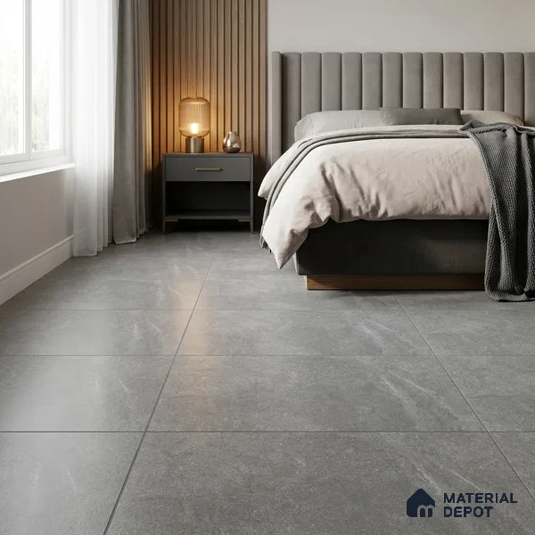 Marble Tundra Grey Wall & Floor Tile TL 06102 B Stone Grey 4 ft x 2 ft Matte Finish Vitrified Tile - 9 mm | 6 Random Designs | Suitable For Living Room, Bedroom, Kitchen