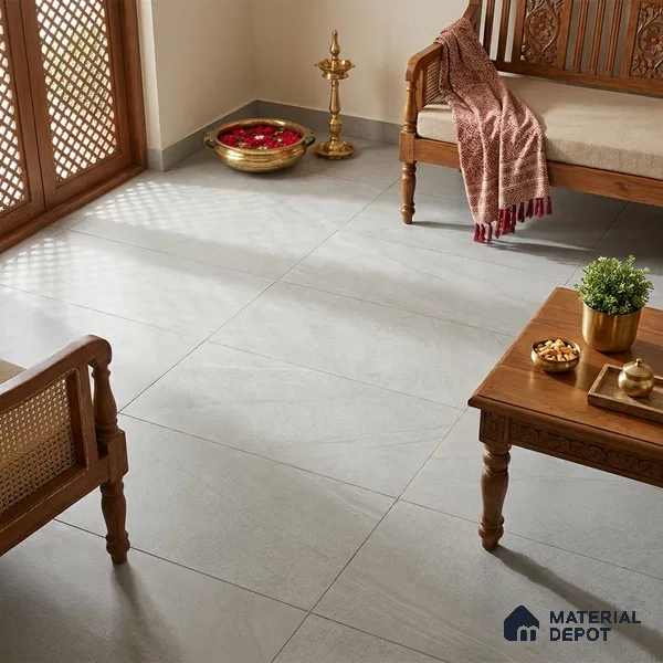 Marble Carrara Wall & Floor Tile TL 06102 Off-White 4 ft x 2 ft Matte Finish Vitrified Tile - 9 mm | 6 Random Designs | Suitable For Living Room, Bedroom, Kitchen