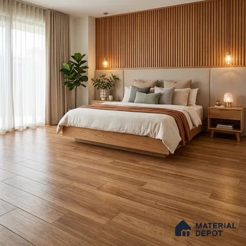 Wood Floor Tile TL 06107 6602 1200 x 200 mm Vitrified Matte Finish - 9 mm | 18 Random Design | Suitable For Living Room, Bedroom, Kitchen | 2-3 mm Spacer is Mandatory