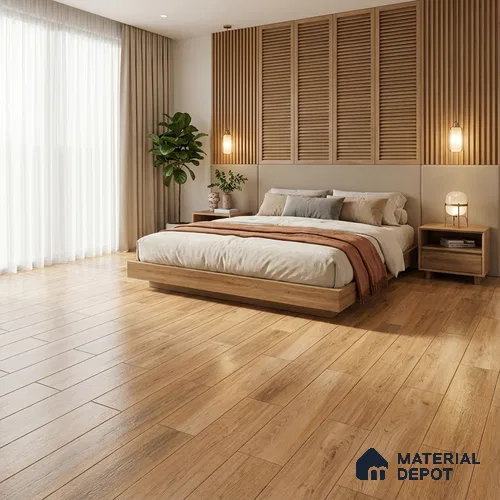 Wood Floor Tile TL 06108 6604 1200 x 200 mm Vitrified Matte Finish - 9 mm | 18 Random Design | Suitable For Living Room, Bedroom, Kitchen | 2-3 mm Spacer is Mandatory