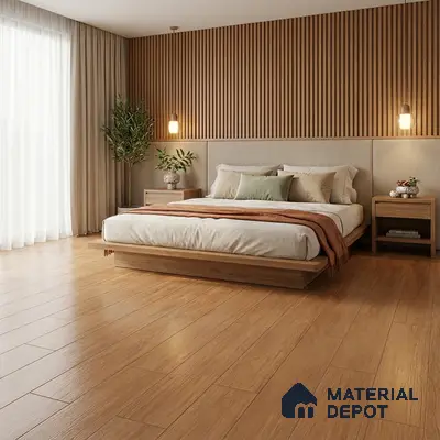 Wood Floor Tile TL 06111 Aspen Brown 1200 x 200 mm Vitrified Matte Finish - 9 mm | 12 Random Design | Suitable For Living Room, Bedroom, Kitchen | 2-3 mm Spacer is Mandatory