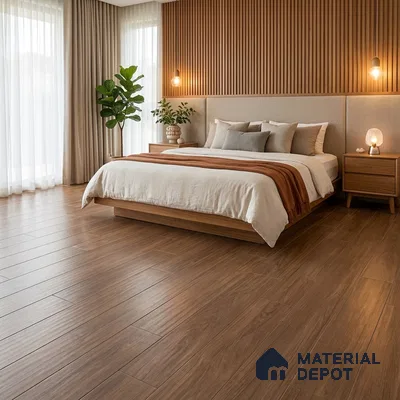 Wood Floor Tile TL 06112 Aspen Choco 1200 x 200 mm Vitrified Matte Finish - 9 mm | 12 Random Design | Suitable For Living Room, Bedroom, Kitchen | 2-3 mm Spacer is Mandatory