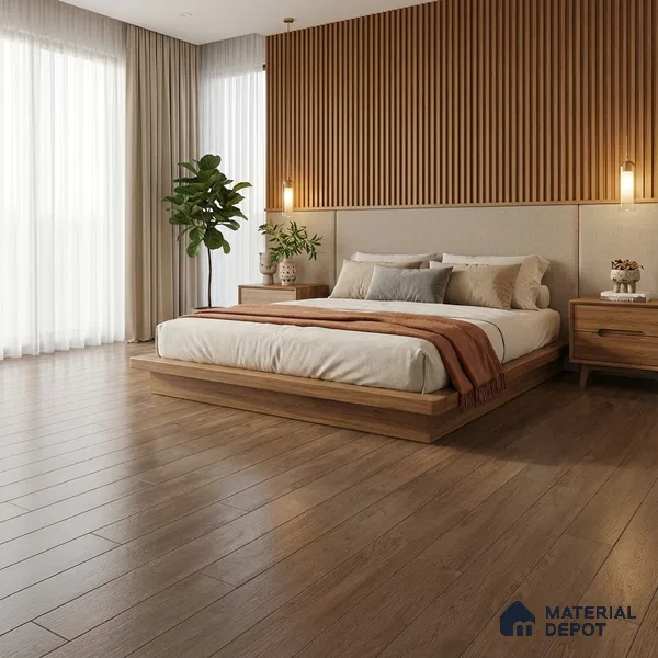 Wood Floor Tile TL 06113 Classic Black 1200 x 200 mm Vitrified Matte Finish - 9 mm | 12 Random Design | Suitable For Living Room, Bedroom, Kitchen | 2-3 mm Spacer is Mandatory (Sample)