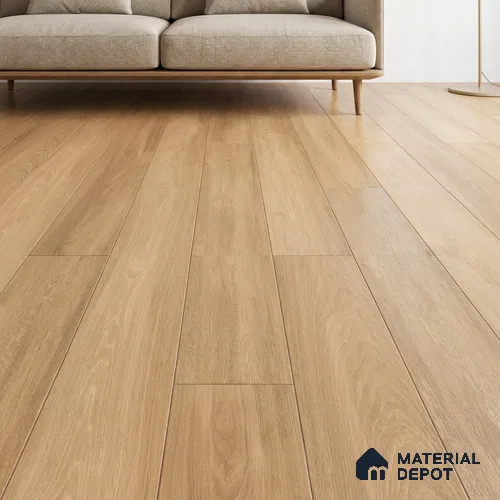 Wood Floor Tile TL 06115 Empire Natural 1200 x 200 mm Vitrified Matte Finish - 9 mm | 12 Random Design | Suitable For Living Room, Bedroom, Kitchen | 2-3 mm Spacer is Mandatory
