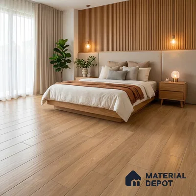 Wood Floor Tile TL 06115 Empire Natural 1200 x 200 mm Vitrified Matte Finish - 9 mm | 12 Random Design | Suitable For Living Room, Bedroom, Kitchen | 2-3 mm Spacer is Mandatory