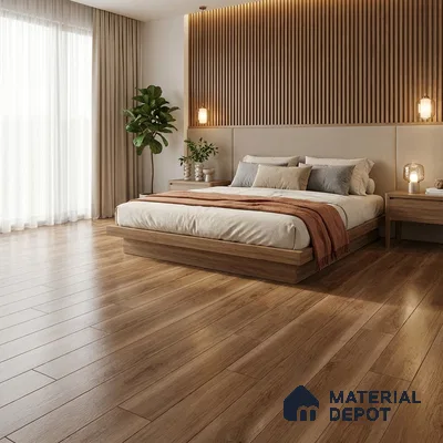 Wood Floor Tile TL 06116 Nordic Hazel 1200 x 200 mm Vitrified Matte Finish - 9 mm | 12 Random Design | Suitable For Living Room, Bedroom, Kitchen | 2-3 mm Spacer is Mandatory