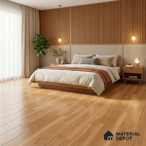 Wood Floor Tile TL 06117 Nordic Honey 1200 x 200 mm Vitrified Matte Finish - 9 mm | 12 Random Design | Suitable For Living Room, Bedroom, Kitchen | 2-3 mm Spacer is Mandatory