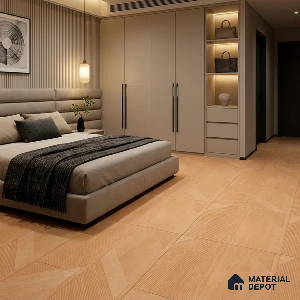 Wood Floor & Wall Tile TL 06118 Parquet Pine 4 ft x 2 ft Vitrified Matte Finish - 9 mm | 4 Random Design | Suitable For Living Room, Bedroom, Bathroom, Kitchen