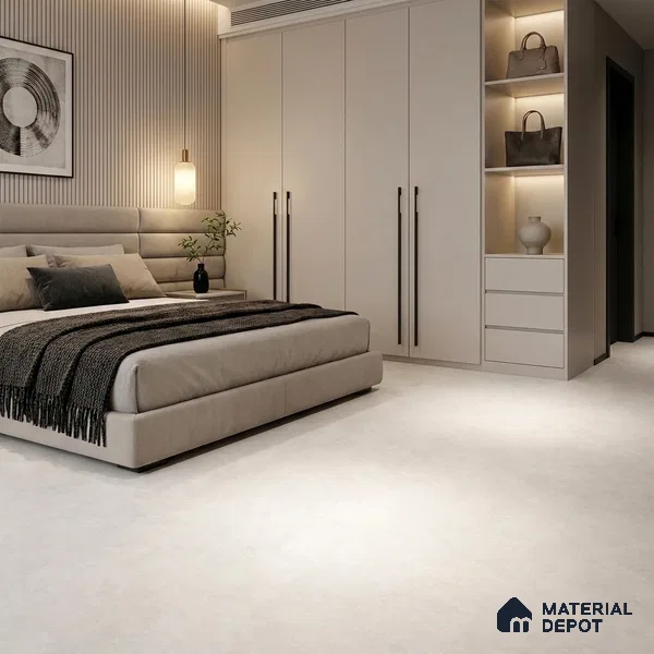 Cement Wall & Floor Tile TL 06119 Bianco 4 ft x 2 ft Matte Finish Vitrified Tile - 9 mm | 8 Random Designs | Suitable For Living Room, Bedroom, Kitchen