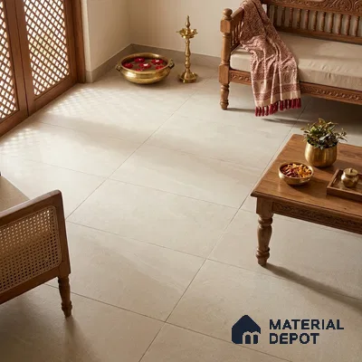 Cement Wall & Floor Tile TL 06119 Bianco 4 ft x 2 ft Matte Finish Vitrified Tile - 9 mm | 8 Random Designs | Suitable For Living Room, Bedroom, Kitchen