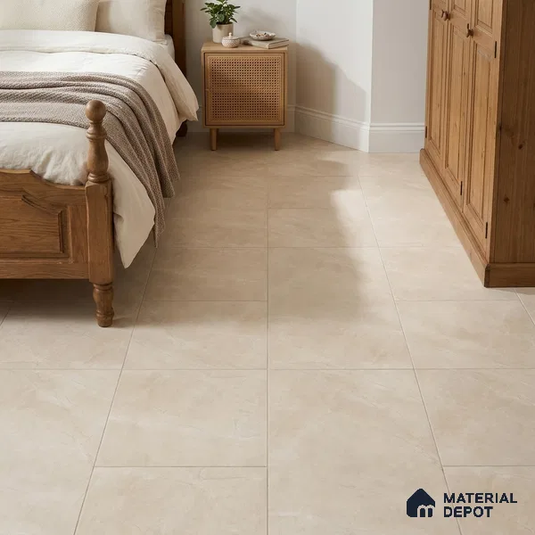 Marble Crema Marfil Wall & Floor Tile TL 06124 B Almond Cream 4 ft x 2 ft Matte Finish Vitrified Tile - 9 mm | 12 Random Designs | Suitable For Living Room, Bedroom, Kitchen