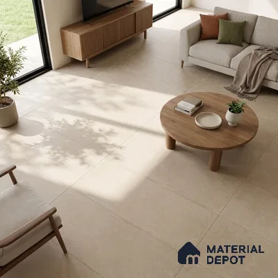 Cement Floor & Wall Tile TL 06128 E Everest Taupe 4 ft x 2 ft Vitrified Matte Finish - 9 mm | 6 Random Design | Suitable For Living Room, Bedroom, Bathroom, Kitchen