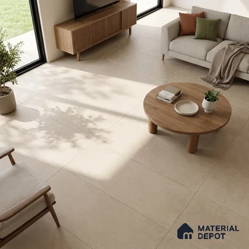 Cement Floor & Wall Tile TL 06128 E Everest Taupe 4 ft x 2 ft Vitrified Matte Finish - 9 mm | 6 Random Design | Suitable For Living Room, Bedroom, Bathroom, Kitchen