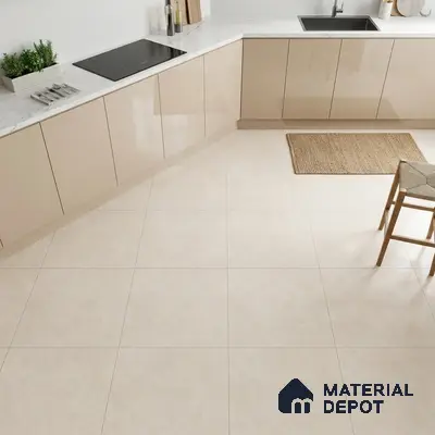 Plain Look Floor Tile TL 06129 Alabaster Vein 2 ft x 2 ft Matte Finish Vitrified Tile - 9 mm |  Suitable For Living Room, Bedroom & Dining