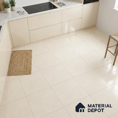 Cement Floor & Wall Tile TL 06129 D Pietra Cremelo 2 ft x 2 ft Vitrified Matte Finish - 9 mm | 4 Random Design | Suitable For Living Room, Bedroom, Bathroom, Kitchen (Sample)