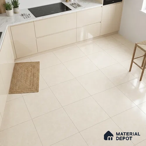Cement Floor & Wall Tile TL 06129 D Pietra Cremelo 2 ft x 2 ft Vitrified Matte Finish - 9 mm | 4 Random Design | Suitable For Living Room, Bedroom, Bathroom, Kitchen