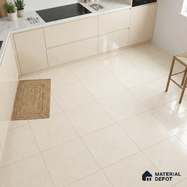 Cement Floor & Wall Tile TL 06129 D Pietra Cremelo 2 ft x 2 ft Vitrified Matte Finish - 9 mm | 4 Random Design | Suitable For Living Room, Bedroom, Bathroom, Kitchen (Sample)