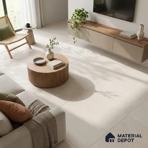 Cement Floor & Wall Tile TL 06132 B Eternity Dove Grande 4 ft x 2 ft Vitrified Colour Body Matte Finish - 9 mm | Suitable For Living Room, Bedroom, Bathroom, Kitchen