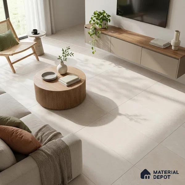 Cement Floor & Wall Tile TL 06132 B Eternity Dove Grande 4 ft x 2 ft Vitrified Colour Body Matte Finish - 9 mm | Suitable For Living Room, Bedroom, Bathroom, Kitchen