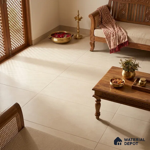 Cement Floor & Wall Tile TL 06132 C Eternity Mist Grande 4 ft x 2 ft Vitrified Colour Body Matte Finish - 9 mm | Suitable For Living Room, Bedroom, Bathroom, Kitchen