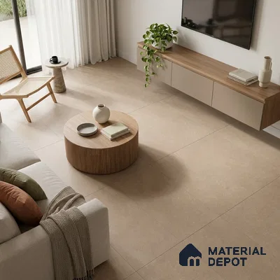 Cement Floor & Wall Tile TL 06132 D Eternity Mocha Grande 4 ft x 2 ft Vitrified Colour Body Matte Finish - 9 mm | Suitable For Living Room, Bedroom, Bathroom, Kitchen