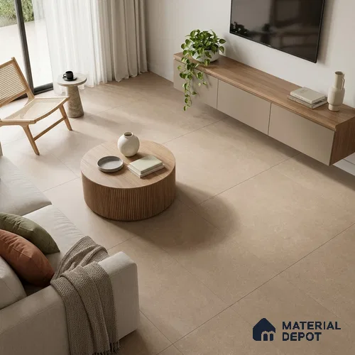Cement Floor & Wall Tile TL 06132 D Eternity Mocha Grande 4 ft x 2 ft Vitrified Colour Body Matte Finish - 9 mm | Suitable For Living Room, Bedroom, Bathroom, Kitchen