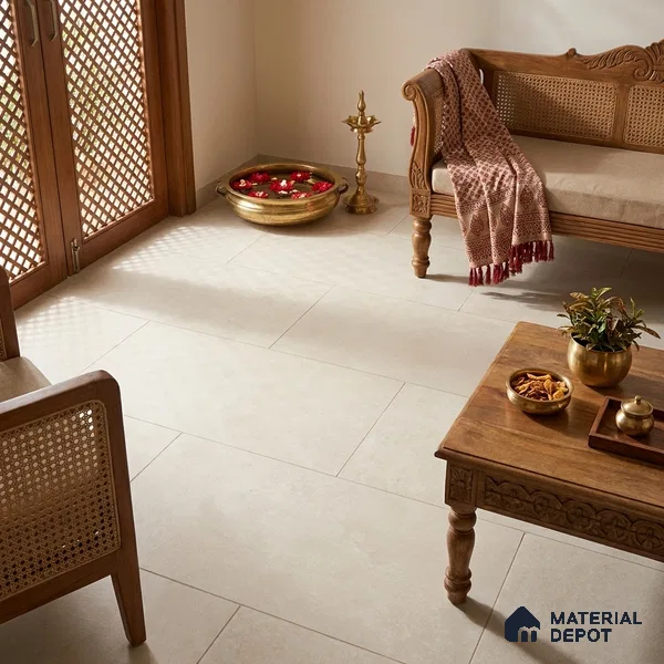 Cement Wall & Floor Tile TL 06133 Bianco 4 ft x 2 ft Matte Finish Vitrified Tile - 9 mm | 12 Random Design | Suitable For Living Room, Hall, Bedroom